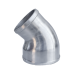 Polished Cast Aluminum 45 Degree 4" - 3" O.D. Reducer Elbow Pipe Tube